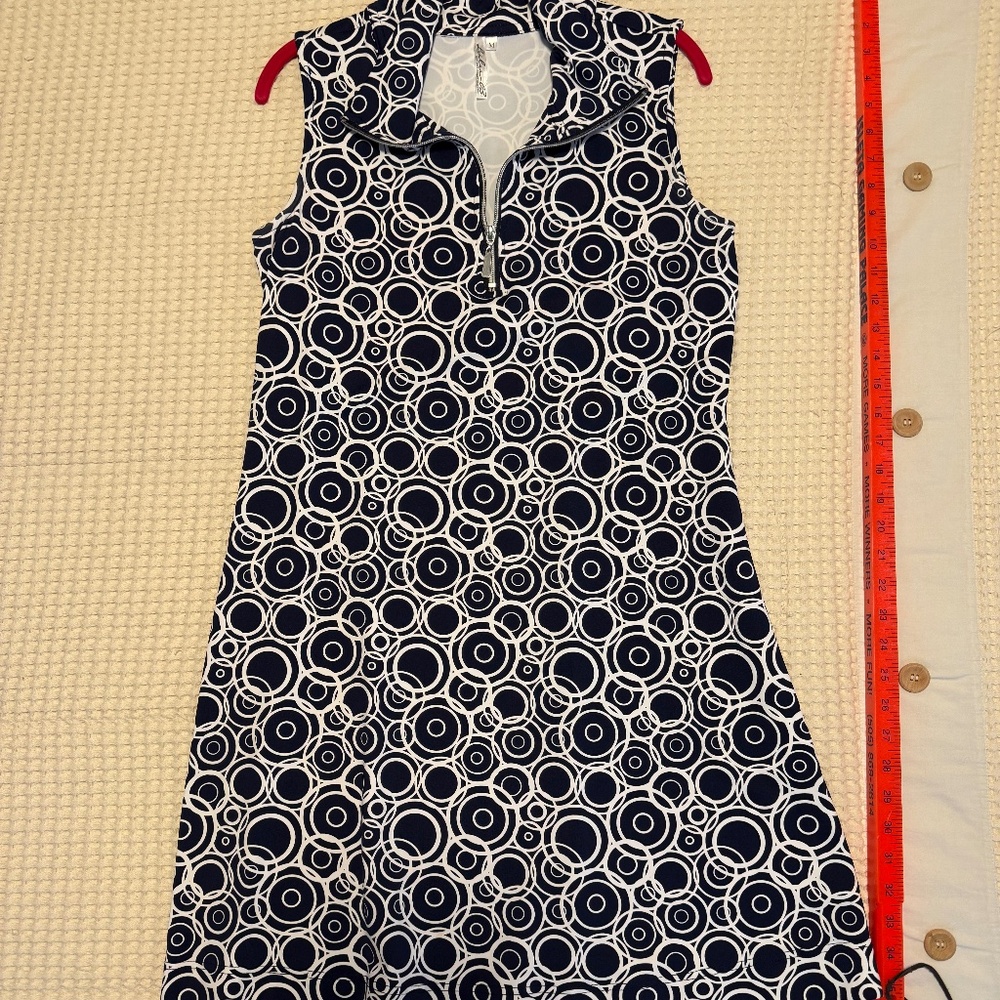 Lulu-B dress, blue/white, size M, sleeveless